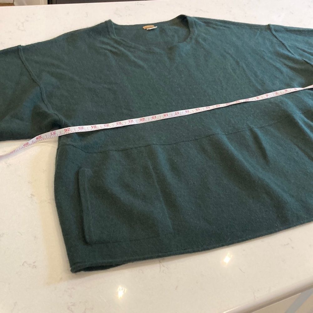 Zoe Couture Boxy Sweater Oversized Poncho Cashmere Forest Green Small - Picture 4 of 9